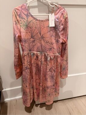 Pink Chicken Pink Floral & Web Long-Sleeve Casual Dress